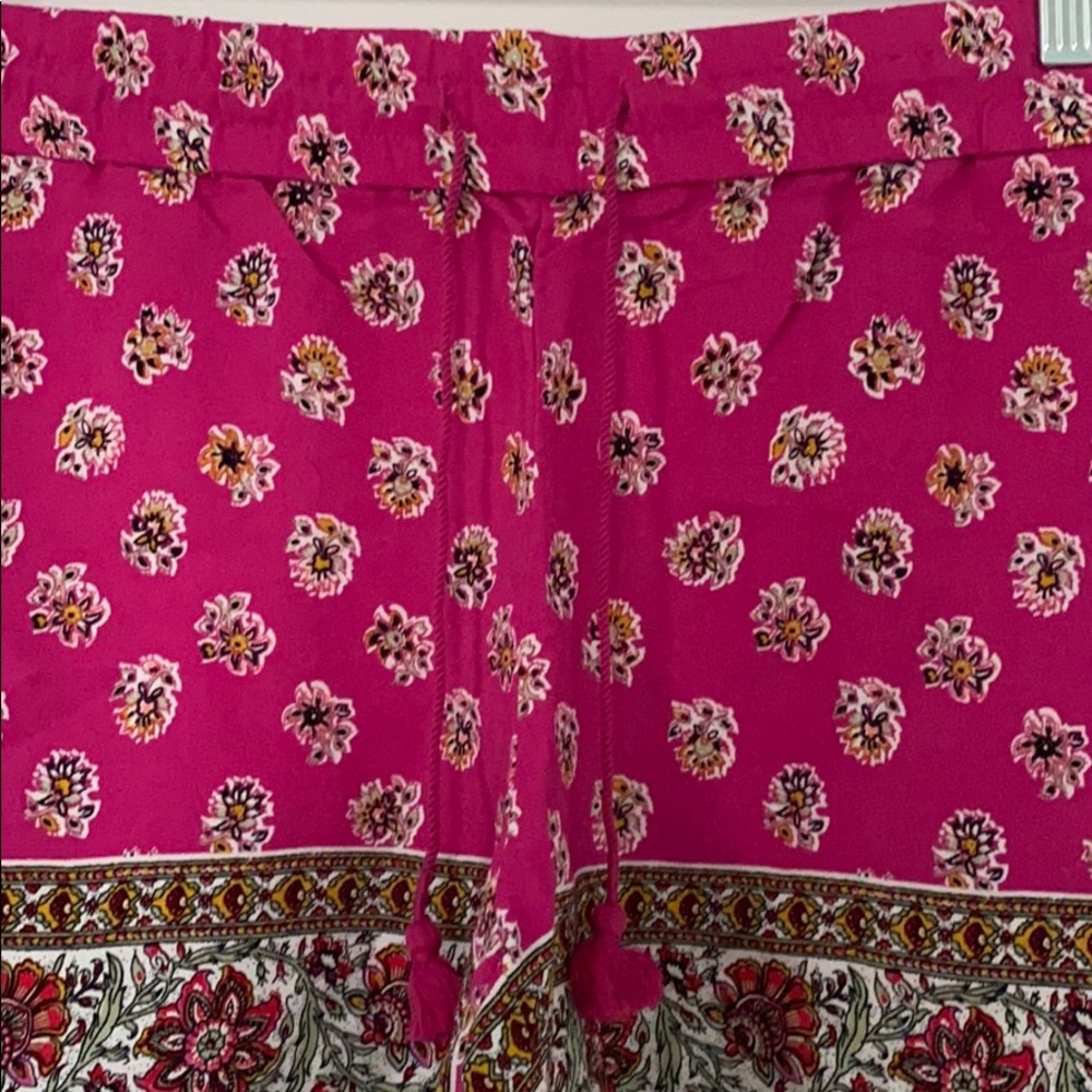 LOFT Border Floral Fluid Drawstring Short Small - Picture 5 of 9